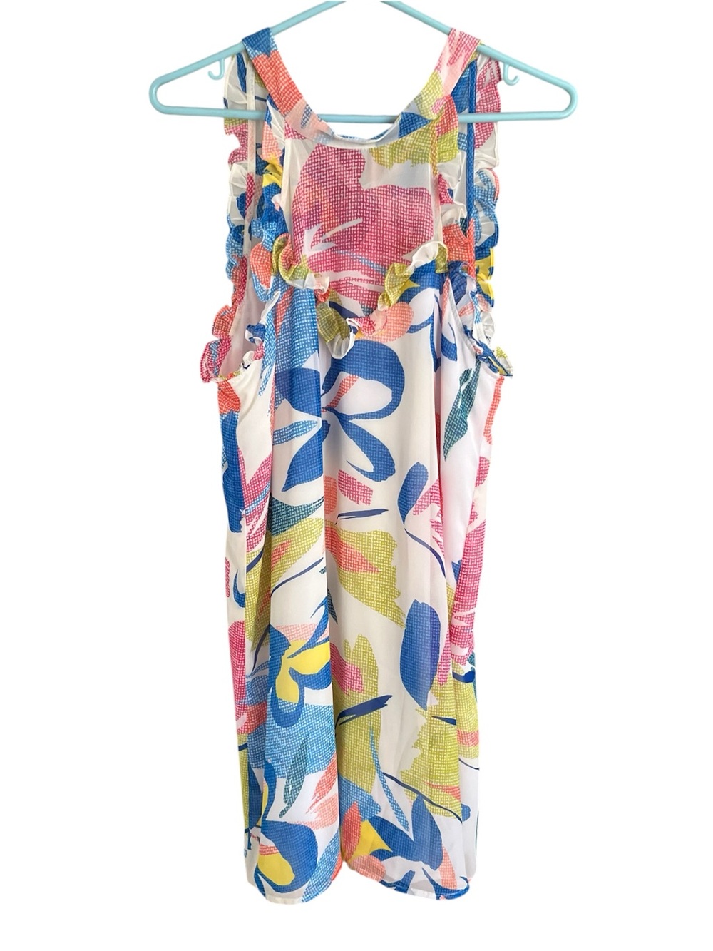 BCBGeneration Colorful Floral Halter Chiffon Dress